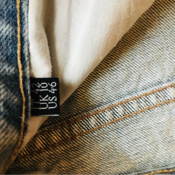 ROKH Blue Distressed Jeans Women’s Size 38 US 6 Regular - Picture 13 of 15